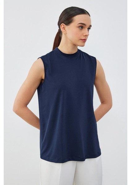 Ipek Örme Teva Kolsuz Iç Bluz Lacivert