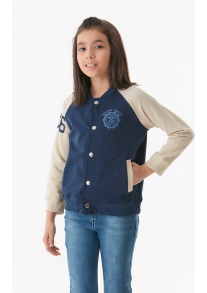 Baskılı Dik Yaka Kız Çocuk Kolej Ceket fırsatları