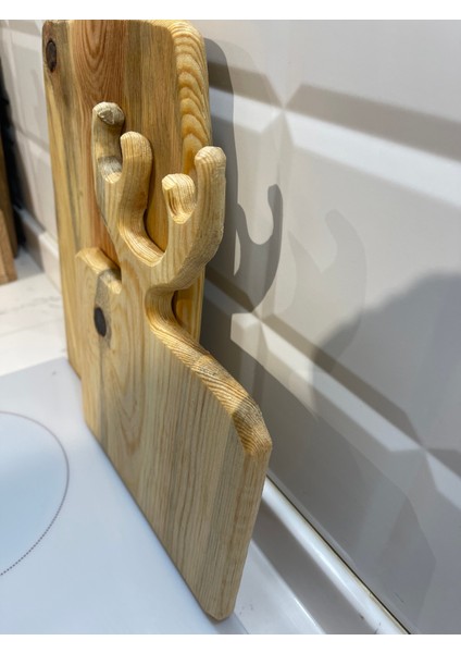 2.li Ahşap Kesme Sunum Tahtası Geyik Boynuz Desen fırsatları