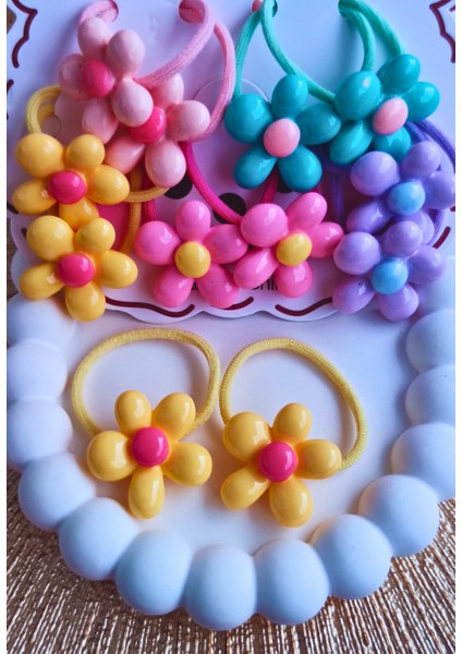 Çiçekli Lastik Toka 2 Adet
