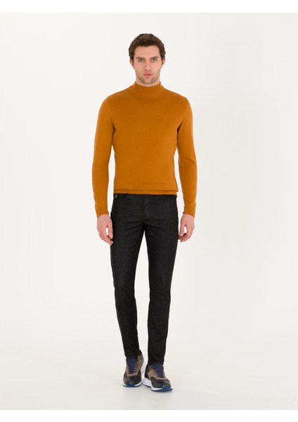 Erkek Tarçın Slim Fit Pamuk Karışımlı Yarım Balıkçı Basic Triko Kazak 50257392-VR191 fiyatları