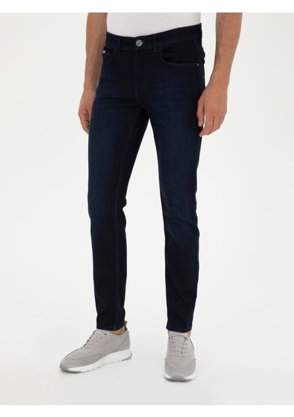 Erkek Lacivert Jean Pantolon 50285438-VR033