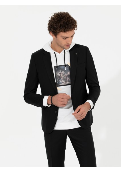 Erkek Siyah Slim Fit Ceket 50258857-VR046