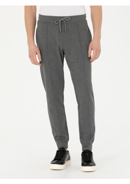 Erkek Gri Melanj New Slim Fit Eşofman Altı 50277826-VR086