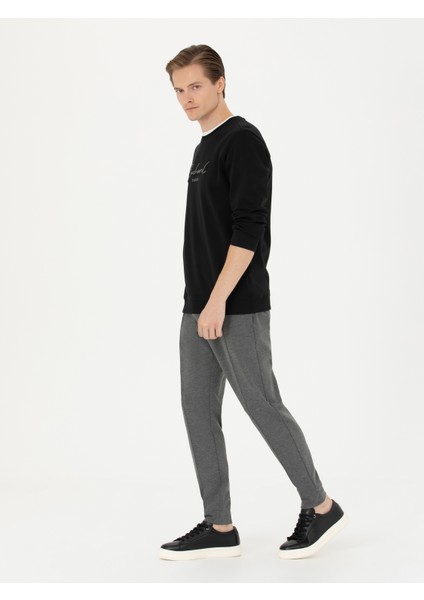 Erkek Gri Melanj New Slim Fit Eşofman Altı 50277826-VR086