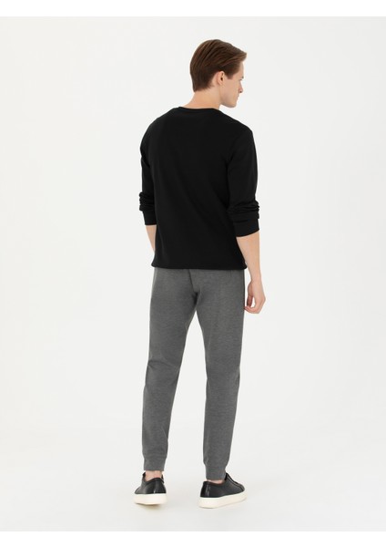 Erkek Gri Melanj New Slim Fit Eşofman Altı 50277826-VR086