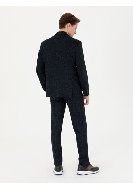 Erkek Lacivert Slim Fit Yün Karışımlı Kumaş Pantolon 50273665-VR033 fırsatları
