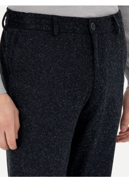 Erkek Lacivert Slim Fit Yün Karışımlı Kumaş Pantolon 50273665-VR033 indirimleri