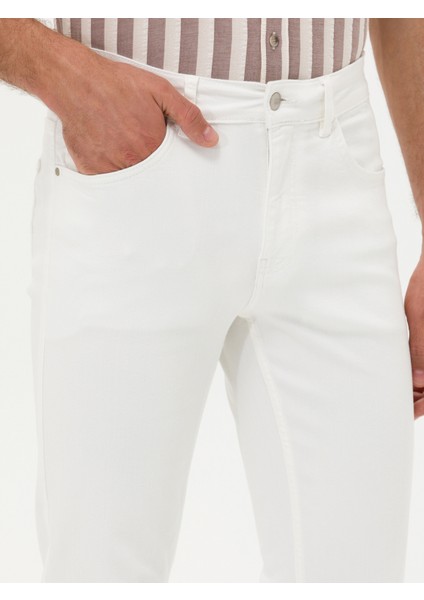 Erkek Beyaz Slim Fit Jean Pantolon 50266671-VR013
