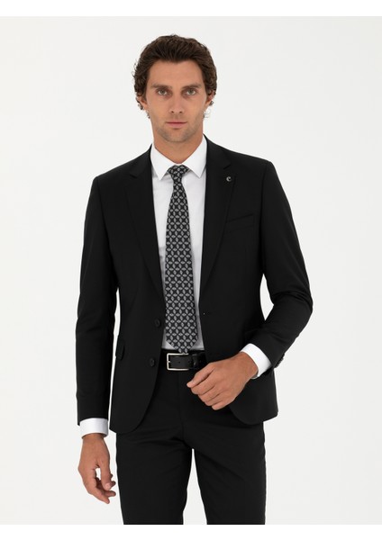 Erkek Siyah Slim Fit Yün Karışımlı Klasik Ceket 50277430-VR046 modelleri