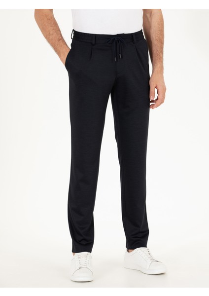 Erkek Lacivert Slim Fit Kumaş Pantolon 50265279-VR033