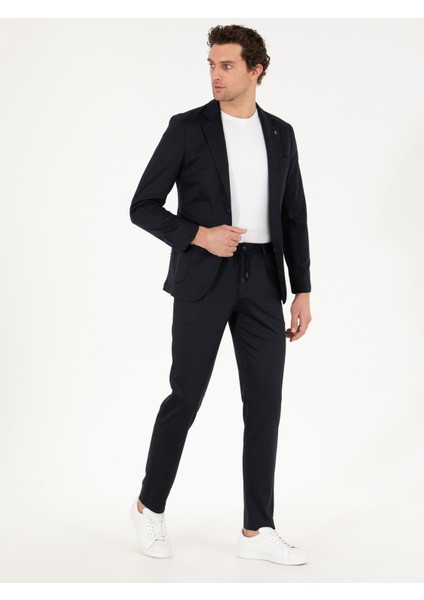 Erkek Lacivert Slim Fit Kumaş Pantolon 50265279-VR033