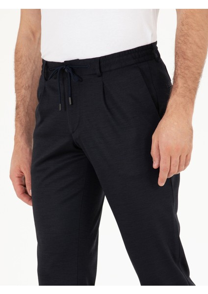 Erkek Lacivert Slim Fit Kumaş Pantolon 50265279-VR033