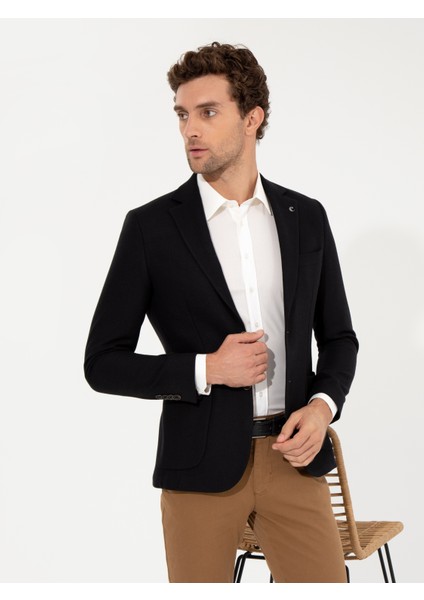 Erkek Siyah Slim Fit Ceket 50260594-VR046