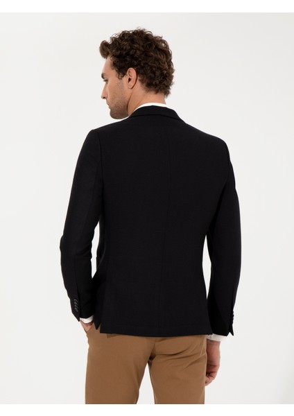 Erkek Siyah Slim Fit Ceket 50260594-VR046