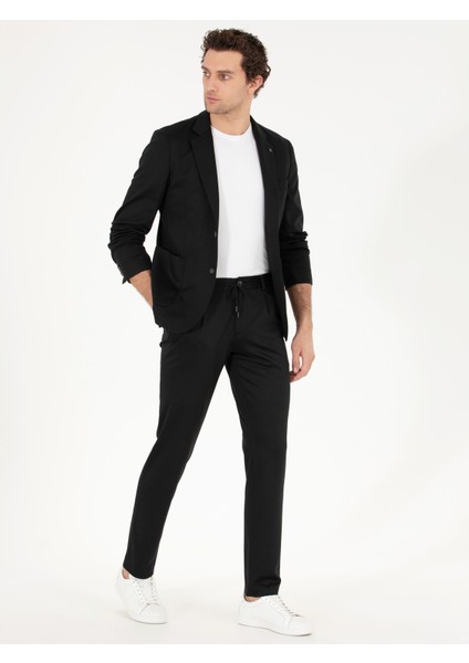Erkek Siyah Slim Fit Kumaş Pantolon 50265279-VR046 modelleri
