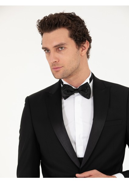 Erkek Siyah Slim Fit Yelekli Smokin Damatlık 50267710-VR046 modelleri