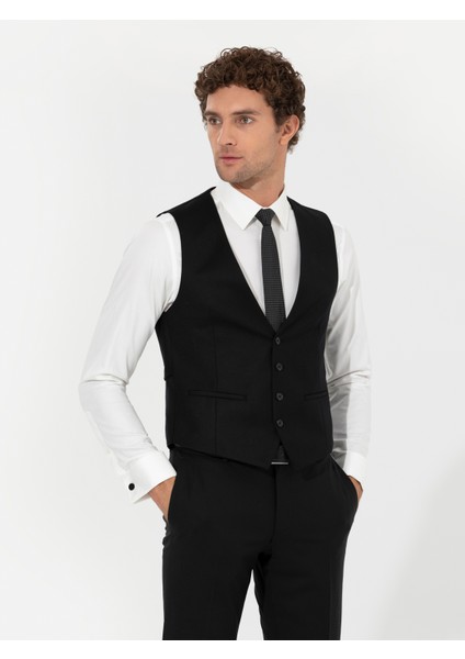 Erkek Siyah Slim Fit Yelek 50260062-VR046 modelleri