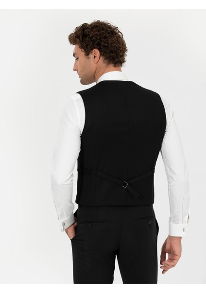 Erkek Siyah Slim Fit Yelek 50260062-VR046 indirimleri