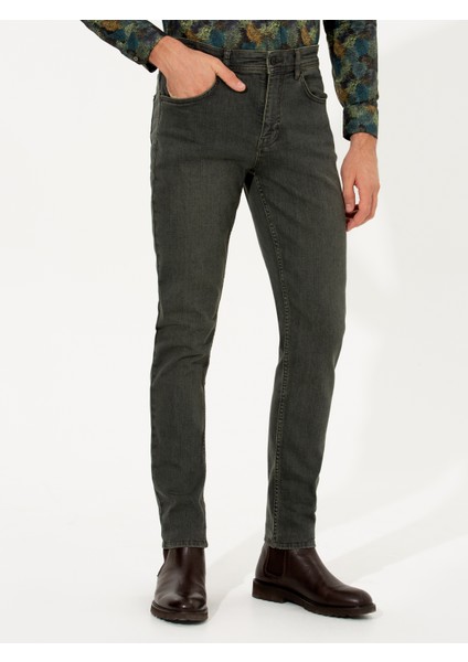 Erkek Yeşil Slim Fit Jean Pantolon 50259340-DN0030 fiyatları