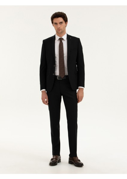 Erkek Siyah Slim Fit Kumaş Pantolon 50277603-VR046