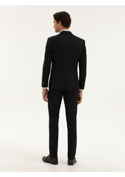 Erkek Siyah Slim Fit Kumaş Pantolon 50277603-VR046