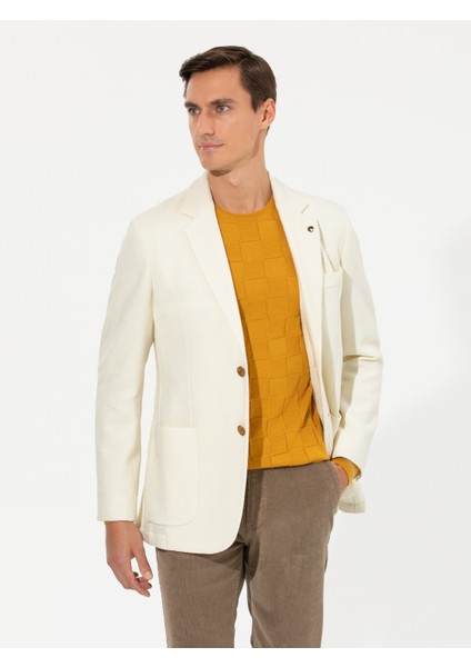 Erkek Beyaz Slim Fit Ceket 50255401-VR013