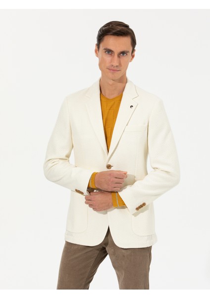 Erkek Beyaz Slim Fit Ceket 50255401-VR013