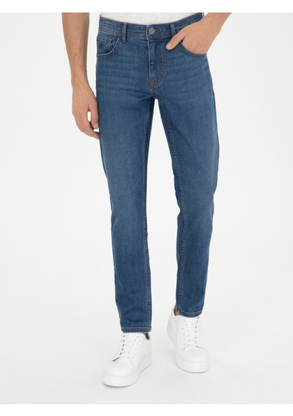 Erkek Lacivert Jean Pantolon 50293279-VR033