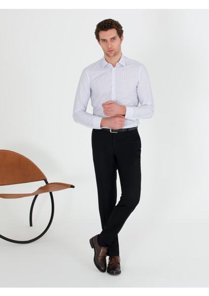 Erkek Siyah Slim Fit Kumaş Pantolon 50260018-VR046