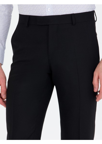 Erkek Siyah Slim Fit Kumaş Pantolon 50260018-VR046