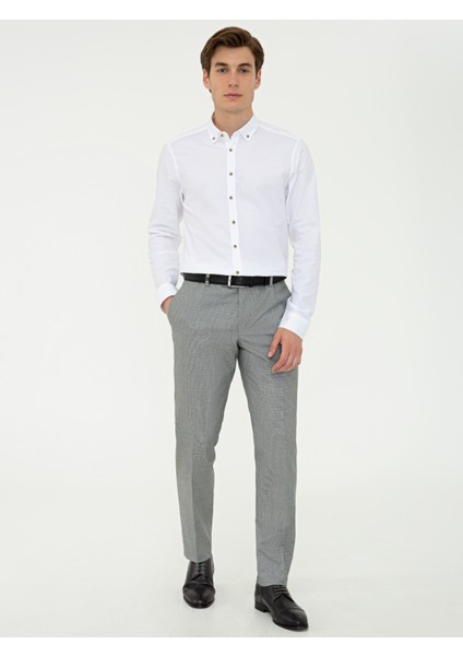 Erkek Siyah Slim Fit Kumaş Pantolon 50232869-VR046