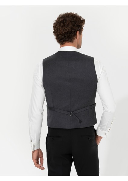 Erkek Antrasit Slim Fit Yelek 50260062-VR006