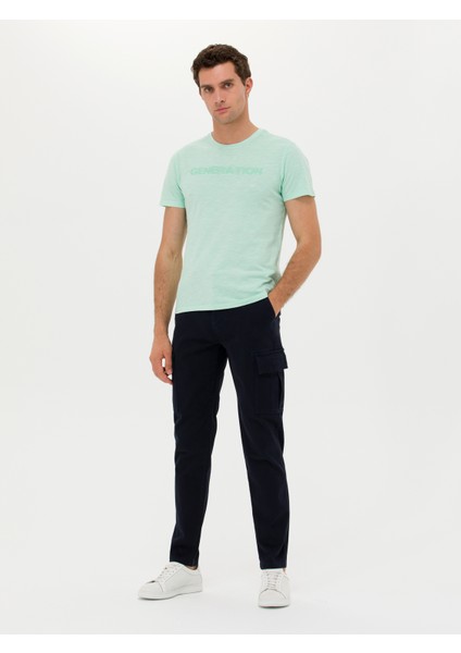 Erkek Lacivert Carrot Fit Kanvas Pantolon 50264922-VR033