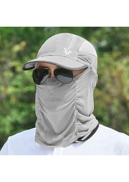 Fisherman Style Cap Jf-06 Katlanır Fileli Şapka + Çıkarılabilir Yüz Koruma