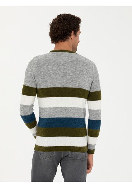 Erkek Haki Slim Fit Kazak 50271626-VR027