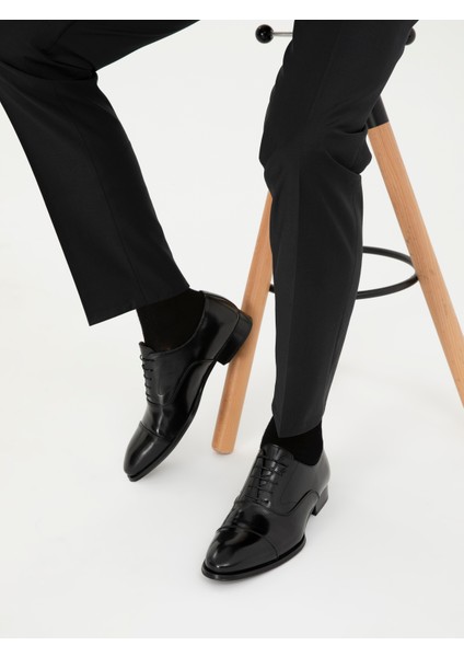 Erkek Siyah Kösele Taban %100 Deri Klasik Ayakkabı 50287596-VR046 fiyatları