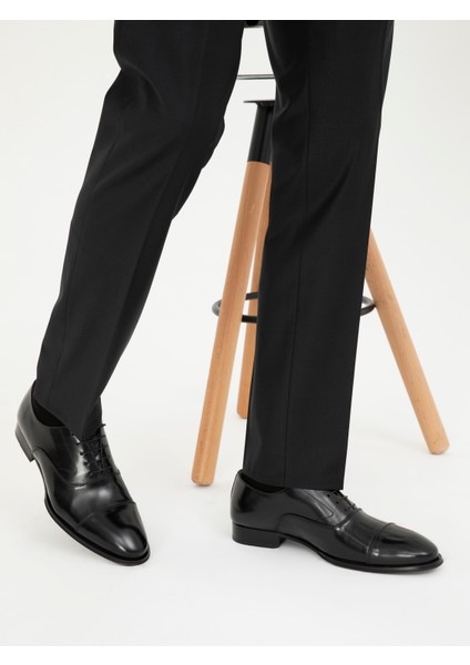 Erkek Siyah Kösele Taban %100 Deri Klasik Ayakkabı 50287596-VR046 fırsatları