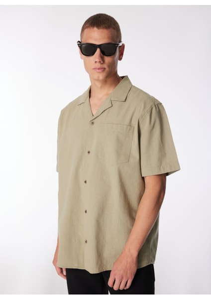 Relaxed Yeşil Erkek Gömlek W241243300 Kısa Kollu Gömlek