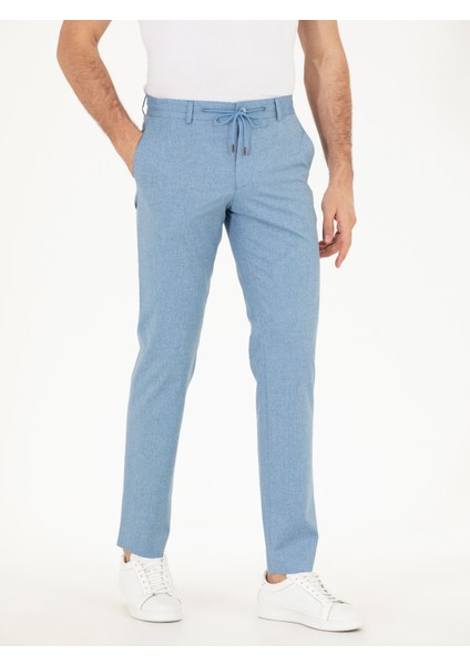Erkek Mavi Slim Fit Kumaş Pantolon 50265240-VR036