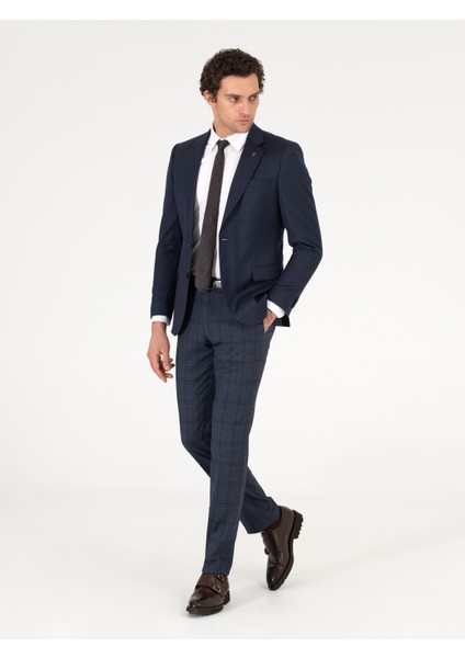 Erkek Lacivert Slim Fit Ceket 50258858-VR033