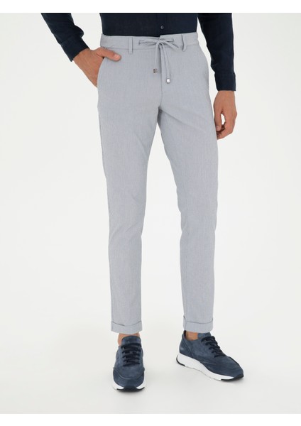 Erkek Açık Mavi Slim Fit Beli Bağcıklı Kanvas Pantolon 50289151-VR003 fiyatları