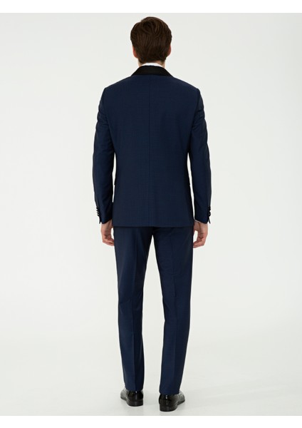 Erkek Lacivert Slim Fit Smokin Damatlık 50232899-VR033 fiyatları