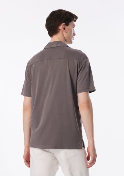 Gmg Fırenze Regular Fit Apaş Yaka Gri Erkek Gömlek GU24MSS02206