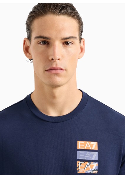 Bisiklet Yaka Lacivert Erkek T-Shirt 3DPT12PJ7BZ modelleri