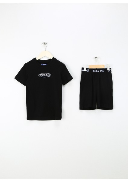 Baskılı Siyah Erkek Çocuk T-Shirt Jacolıver Ss Tee And Shorts Set Jnr
