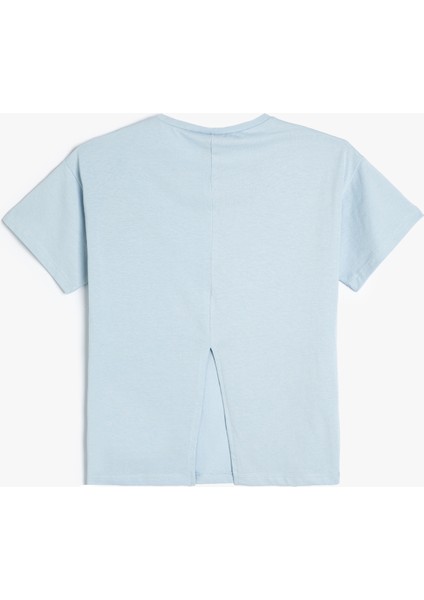 Baskılı Mavi Kız Çocuk T-Shirt 4SKG10525AK fiyatları