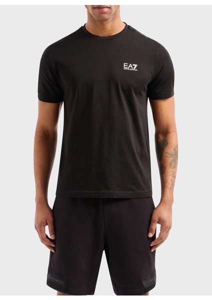 Bisiklet Yaka Siyah Erkek T-Shirt 3DPT12PJ7BZ