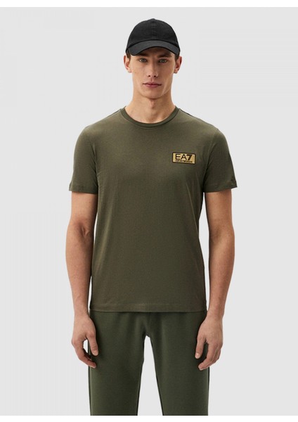Bisiklet Yaka Haki Erkek T-Shirt 3DPT07PJM9Z