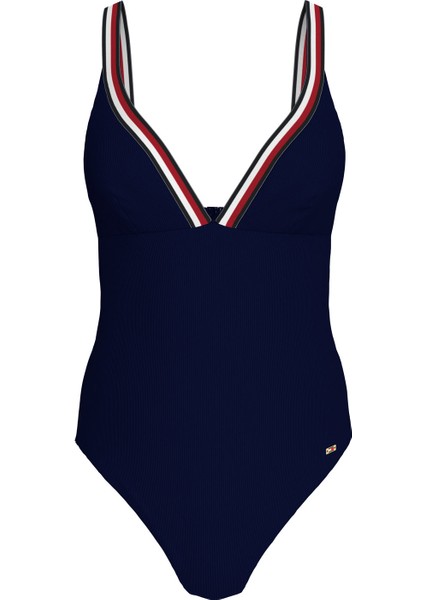 Tommy Hilfiger Lacivert Kadın Mayo Trıangle One Pıece Rp UW0UW05294DW5